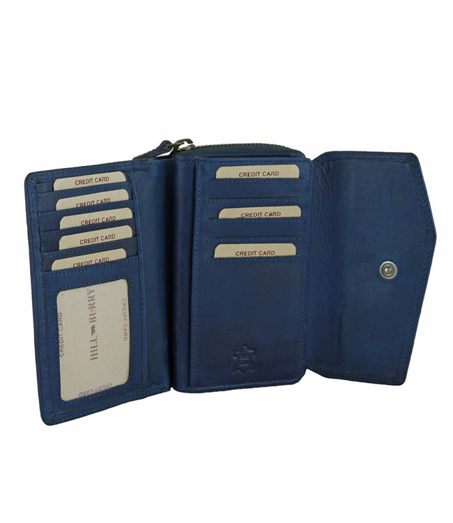 HillBurry VL77703 Dames Rits Portemonnee - Leer - Blauw