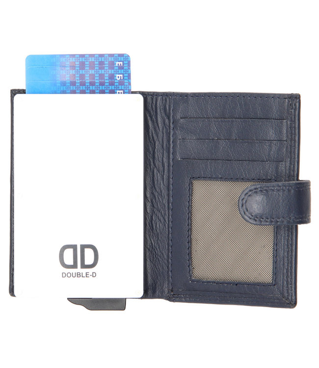 Double-D Jaipur Leren Creditcardhouder RFID Blauw