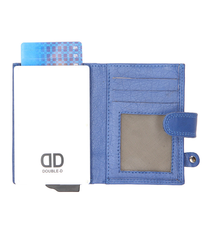 Double-D Jaipur Leren Creditcardhouder RFID Sky Blauw