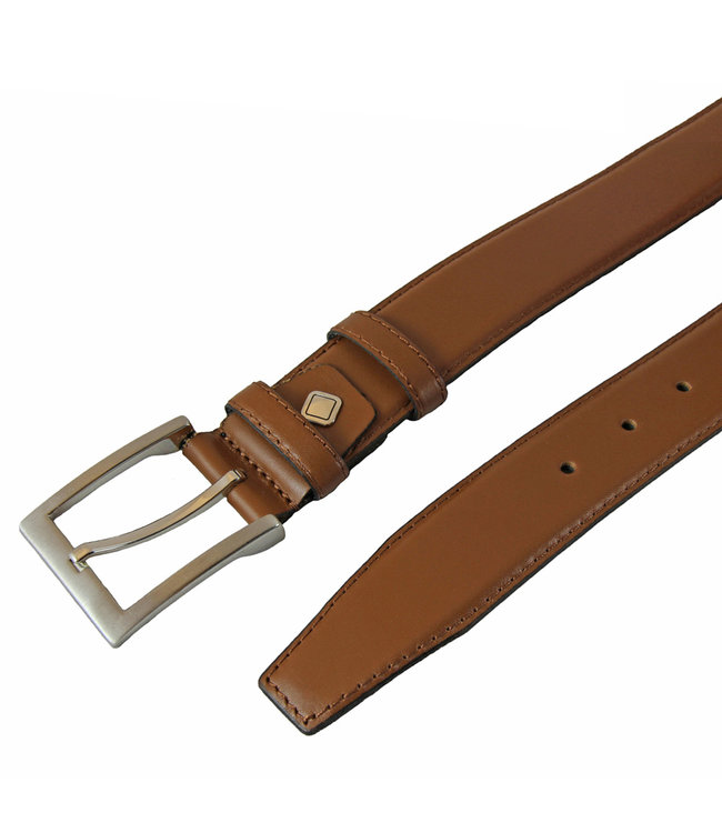 Houtkamp Leren Pantalon Riem  voor Dames en Heren - Kostuum Riem - 3,5 cm breed - Broekriem - Glad Leer - Hazelnoot