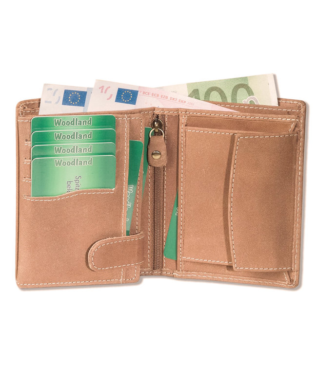 Woodland Billfold Hoog Portemonnee Leer - Heren en Dames - Anti Skim RFID Bescherming - Cognac