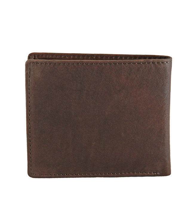 Landley Heren Portemonnee Leer - Plat model - RFID Bescherming  tegen skimmen - Bruin