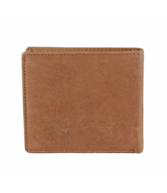 Landley Heren Portemonnee Leer - Plat model - RFID Bescherming  tegen skimmen - Cognac