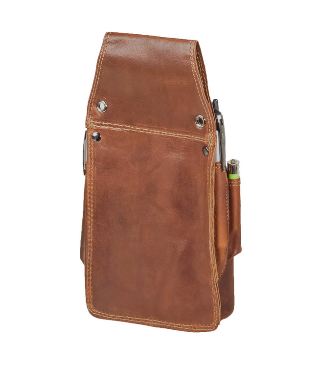 Woodland Horeca portemonnee Kelnerbeurs Holster | Stevig Oil pull-up Leer | Cognac Bruin