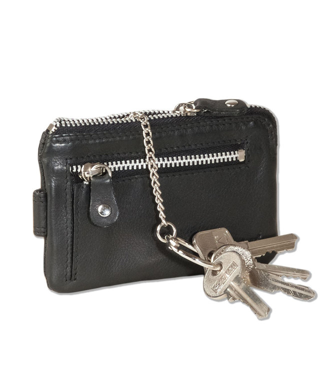 Rimbaldi Leren Sleuteltasje mini Portemonnee Zwart