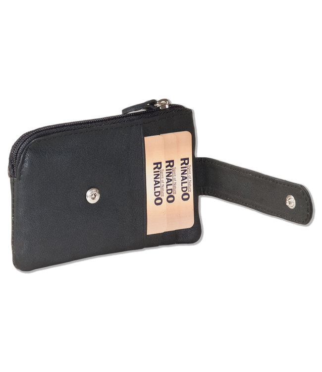 Rinaldo Sleuteltasje met Pasjesvakken uit echt Leer – Zwart