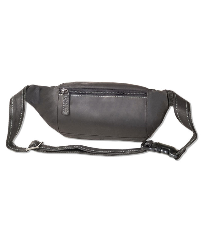 Woodland Leren Heuptas - Buideltas - Soft Look Leder - Antraciet