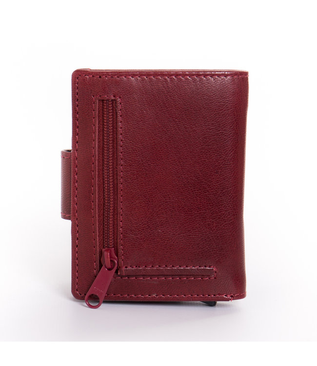 Figuretta Cardprotector met Muntvak RFID | Glanzend Leder | Rood