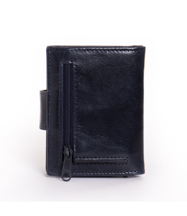 Figuretta Cardprotector met Muntvak RFID | Glanzend Leder | Blauw
