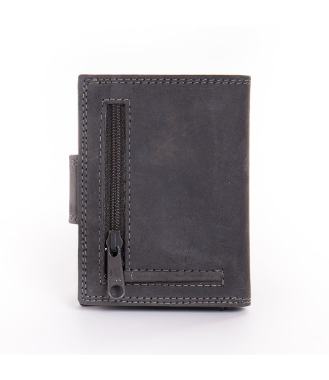 Figuretta Card Protector Hunter Pull-up Leder met rits - Antraciet