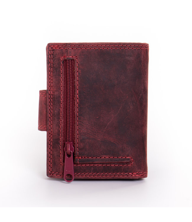 Figuretta Card Protector Hunter Pull-up Leder met rits - Rood