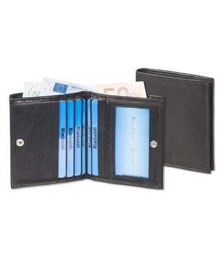 Rimbaldi Kleine Leren Portemonnee Compact RFID - Zwart