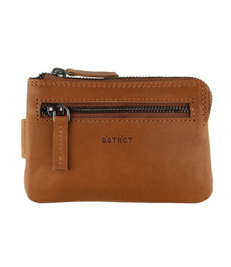 DSTRCT Wax Lane Sleuteltasje Portemonnee - RFID - Bruin