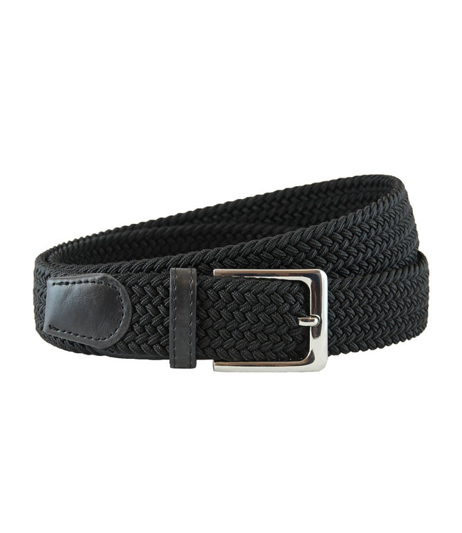 Houtkamp Gevlochten Riem - Elastische Comfort Stretch Belt - Unisex - Zwart