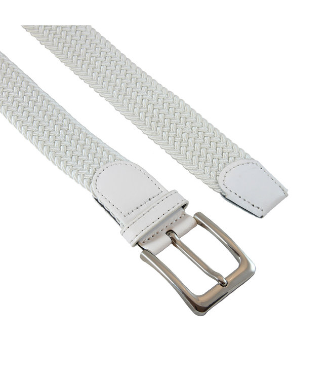 Houtkamp Gevlochten Riem - Elastische Comfort Stretch Belt - Unisex - Wit