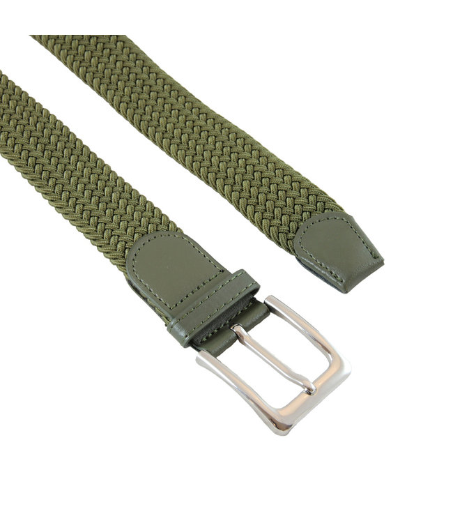 Houtkamp Gevlochten Riem - Elastische Comfort Stretch Belt - Unisex - Groen