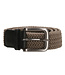 Old West Elastische Riem met echt Leer - Taupe