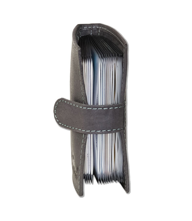 Woodland Luxe Leren Creditcardetui voor 15 pasjes Antraciet