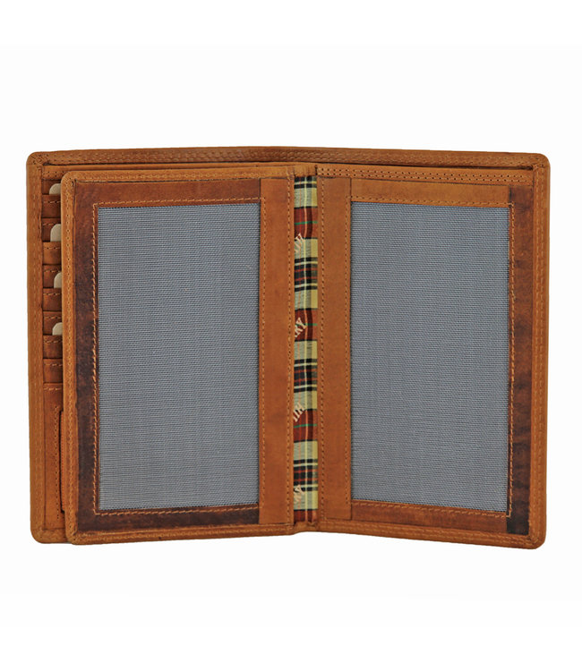 HillBurry V88833 Leren mapje voor Autopapieren Paspoort en Pasjes - RFID - Bruin