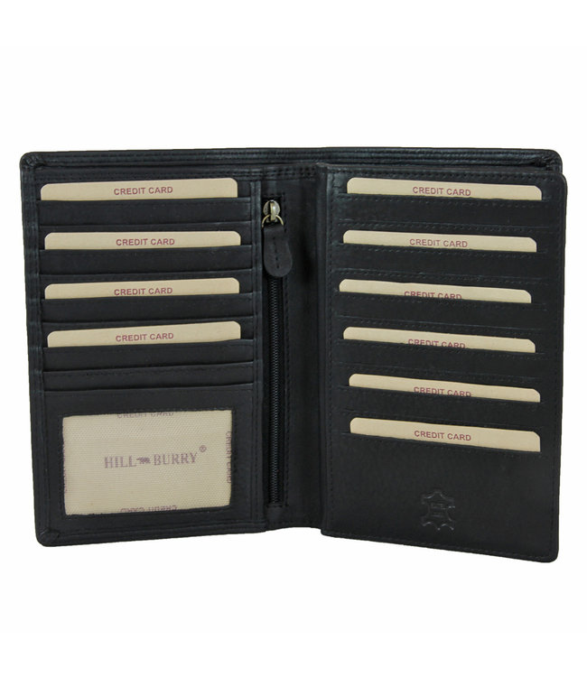 HillBurry V88833 Leren mapje voor Autopapieren Paspoort en Pasjes - Zwart
