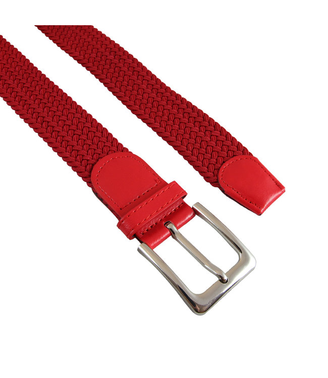 Houtkamp Gevlochten Riem - Elastische Comfort Stretch Belt - Unisex - Rood