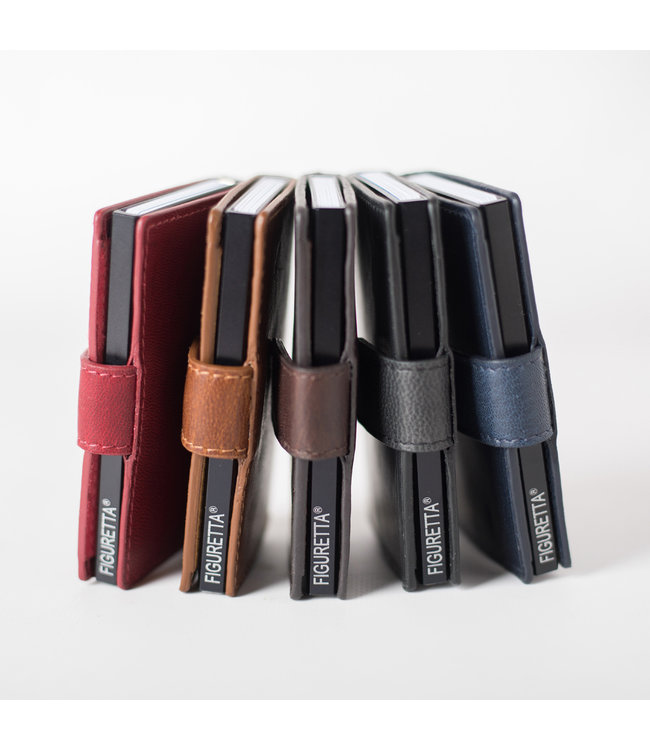 Figuretta Leren Cardprotector RFID Compact Creditcardhouder Zwart