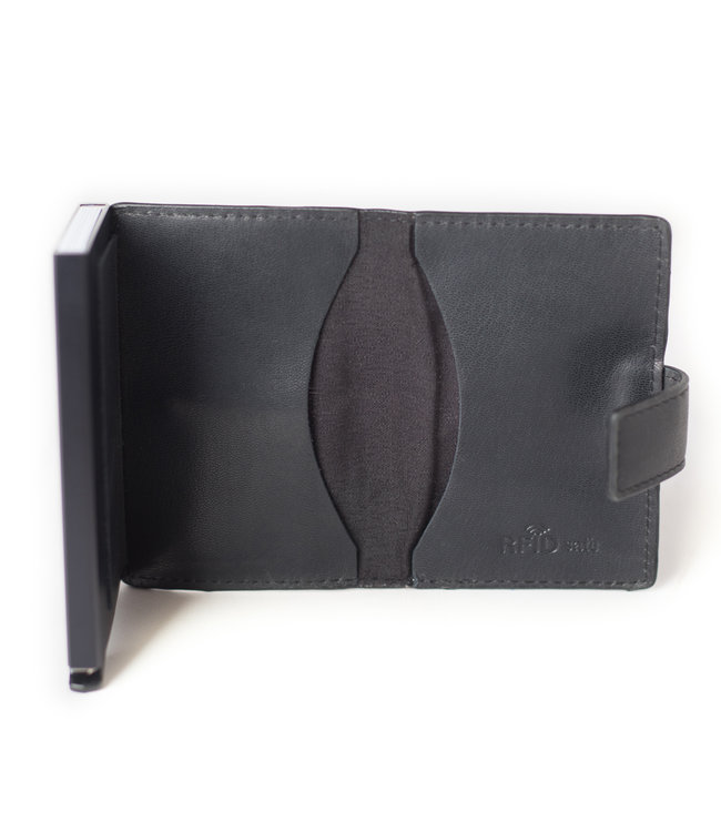 Figuretta Leren Cardprotector RFID Compact Creditcardhouder Zwart