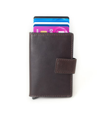 Figuretta Leren Cardprotector RFID Compact - Bruin