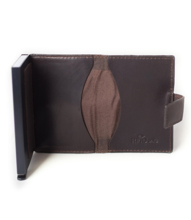 Figuretta Leren Cardprotector RFID Compact Creditcardhouder Bruin