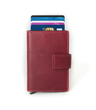 Figuretta Leren Cardprotector RFID Compact - Rood