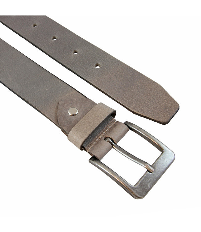 Landley Casual Leren Jeans Riem - Dames / Heren - Broekriem - Echt Leer - Taupe / Grijs