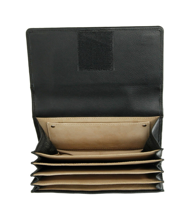 Double-D Leren Horeca Portefeuille Kelnerbeurs met riem Zwart