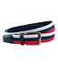 Landley Elastische Geweven Riem – Rood/Blauw/Wit
