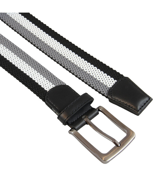 Landley Elastische Geweven Stretch Riem – Rekbaar Elastiek – Dames / Heren / Unisex – 3 Kleuren – Zwart/Wit/Grijs