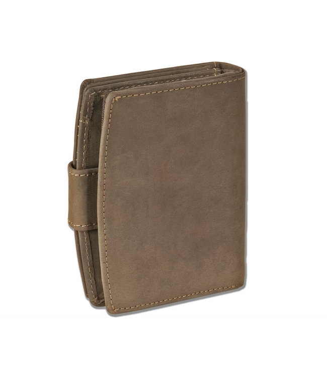 Woodland Leren Dames Portemonnee met Rits 'Brilliant' Donkerbruin