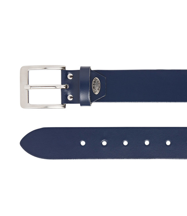 Timbelt Leren Jeans Riem - Dames en Heren - 40601 - Riemstrook 4 cm - Echt Leer - Blauw