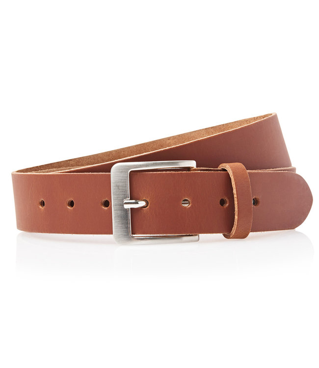 Timbelt Leren Jeans Riem - Dames en Heren - 40601 - Riemstrook 4 cm - Echt Leer - Cognac