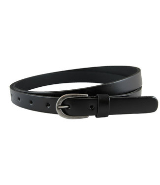 Landley Smalle Leren Dames Riem - Echt Leer - Smal - Breedte 2 cm - Zwart