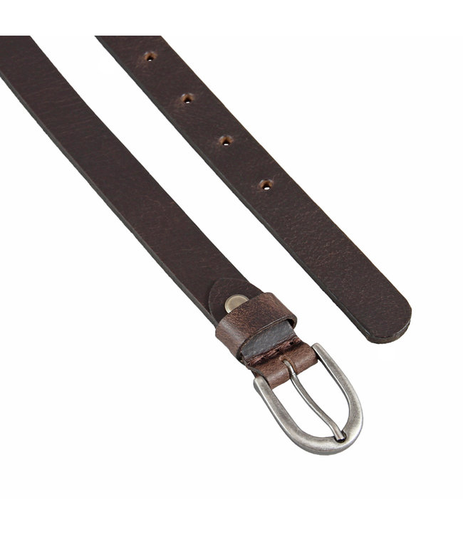 Landley Smalle Leren Dames Riem - Echt Leer - Smal - Breedte 2 cm - Bruin