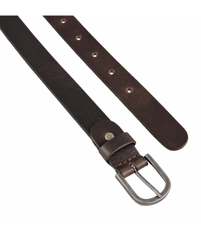 Landley Leren Riem met afgeronde gesp – 3 cm - Damesriem / Herenriem – Echt Leer – Bruin