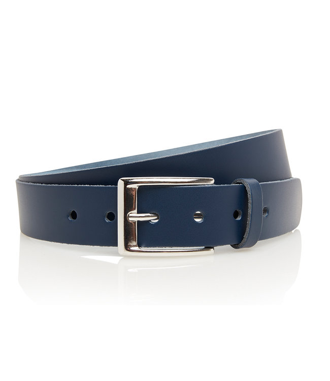 Timbelt Leren Unisex Riem - Riemstrook 3,5 cm breed - Casual Look - Echt Leer - Blauw