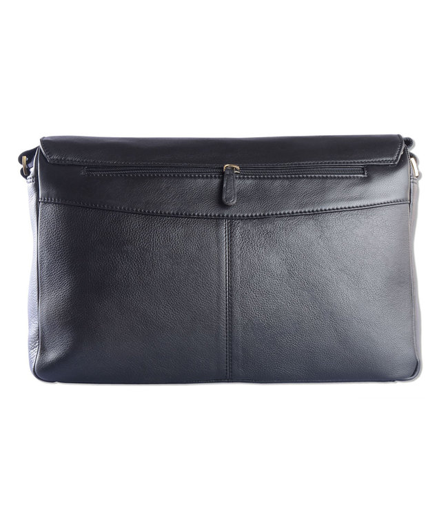 WILD WOODS Leren Laptop Messenger Bag Unisex Schoudertas – 15,6 inch Laptoptas – Nappa Leer - Zwart