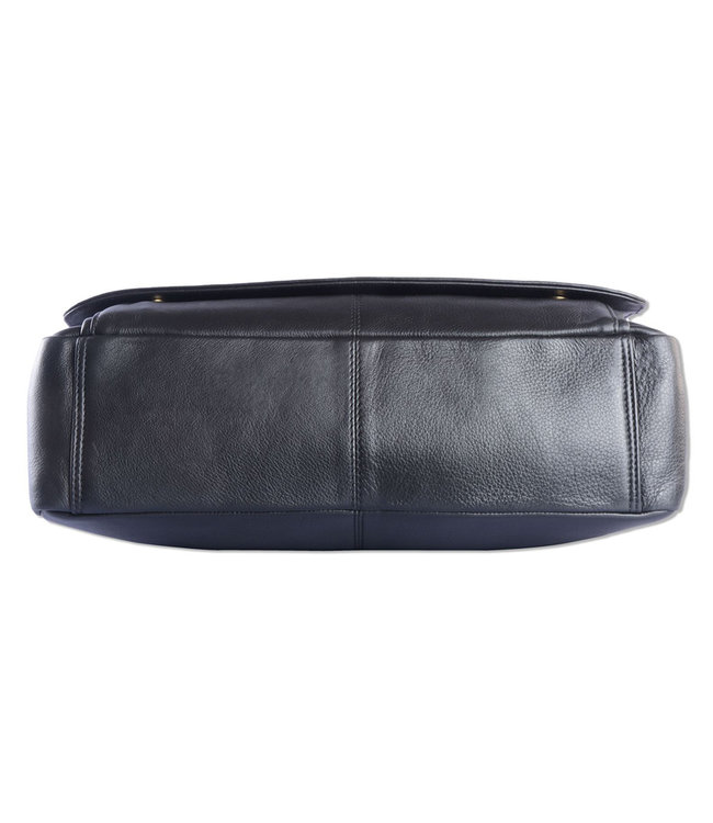 WILD WOODS Leren Laptop Messenger Bag Unisex Schoudertas – 15,6 inch Laptoptas – Nappa Leer - Zwart