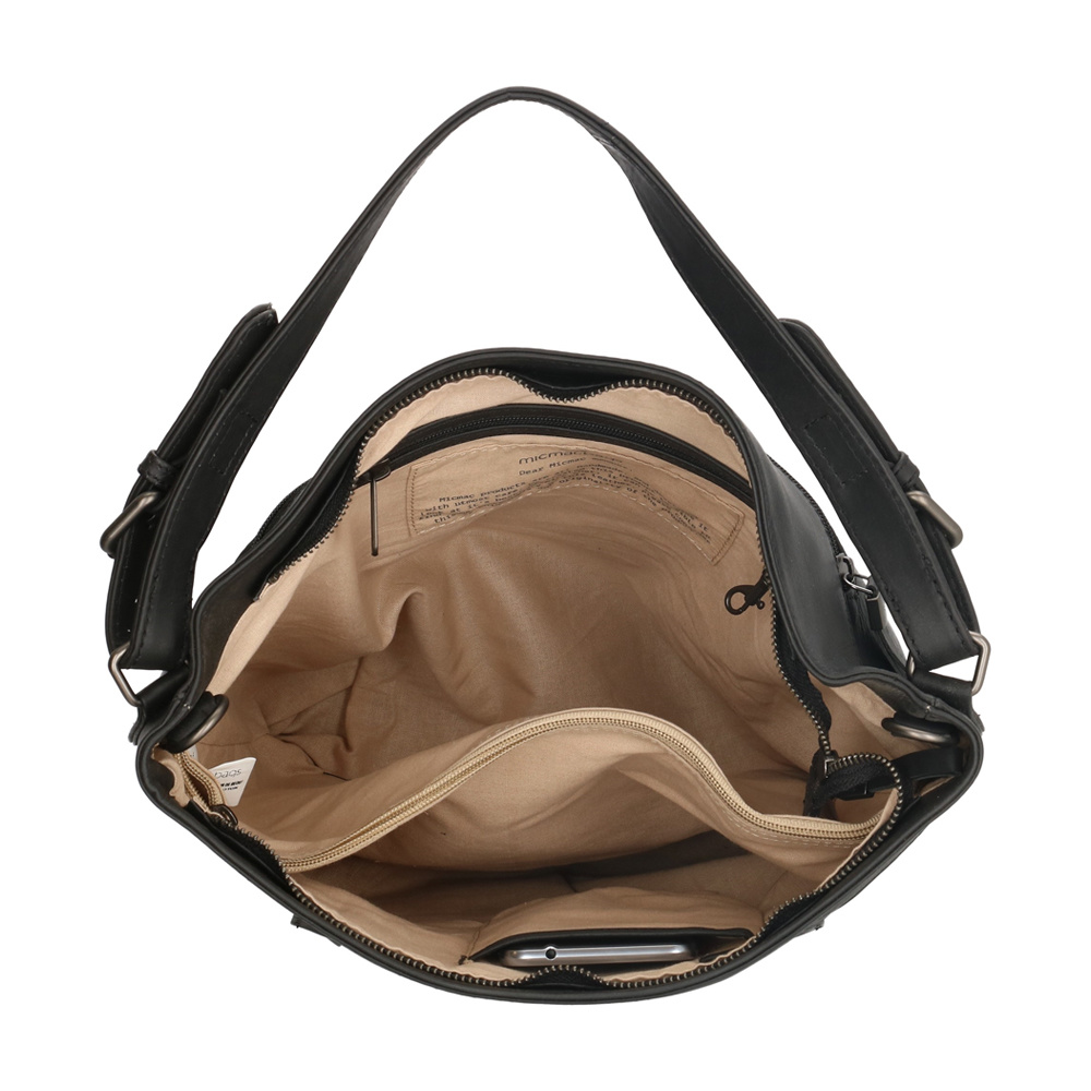 Micmacbags Colorado Dames Schoudertas Zwart Houtkamp Lederwaren