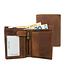 Houtkamp Leren Vintage Portemonnee uit echt Leder - Dames & Heren - Billfold Hunter Leer - RFID anti-skim beveiliging - Hoog model - Bruin