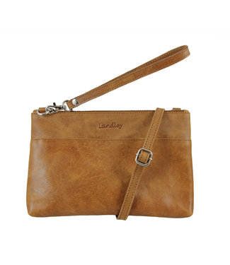 Landley Effen Dames Crossbodytasje Vintage Pullup Leer Bruin