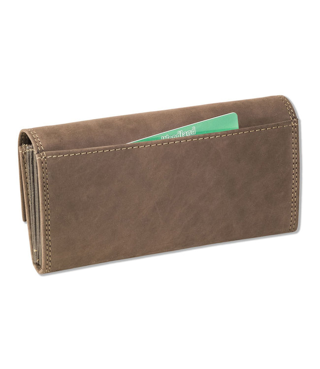 Woodland Leren Kelner Portemonnee met Ladderslot - Lederen Horeca Portefeuille - Kelnerbeurs - Extra verstevigde bodem - Echt leer - Bruin