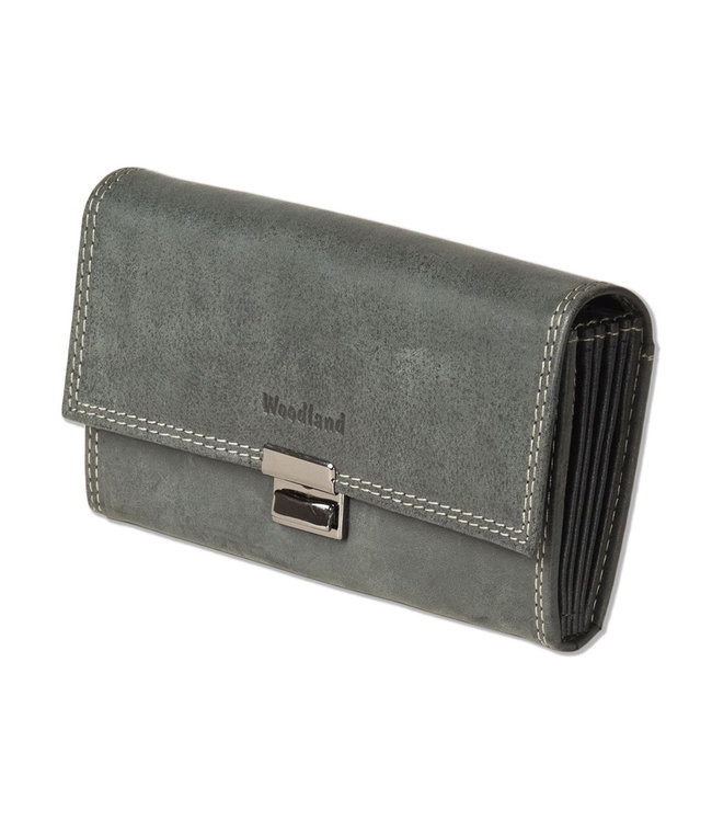 Woodland Leren Kelner Portemonnee met Ladderslot - Lederen Horeca Portefeuille - Kelnerbeurs - Extra verstevigde bodem - Echt leer - Grijs Antraciet