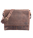 WILD WOODS Leren Messenger Bag XL - Dames en Heren Documententas / Schoudertas - Met Tabletvak - Vintage Buffelleer - Donkerbruin