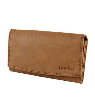 Landley Vintage Dames Overslag Portemonnee - Leer - Bruin